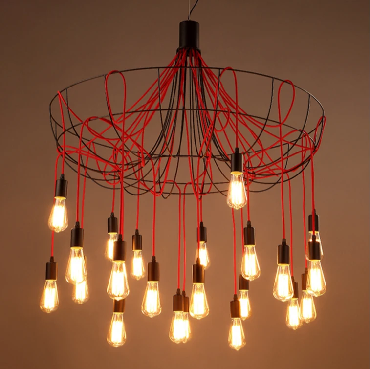 

Loft retro Wrought iron decoration droplight creative personality sitting room clothing store Industrial droplight