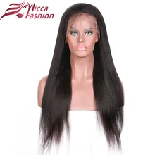 wicca fashion Front Lace Human Hair Wigs With Baby Hair Glueless Lace Front Wig Brazilian non-remy Hair Yaki Straight Human Hair