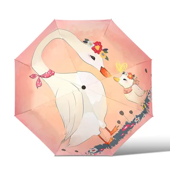 

Folding Umbrella Rain Woman Anti UV Sun Umbrella Black Coating Waterproof Female Parasols Beach Umbrellas Ladies Paraguas