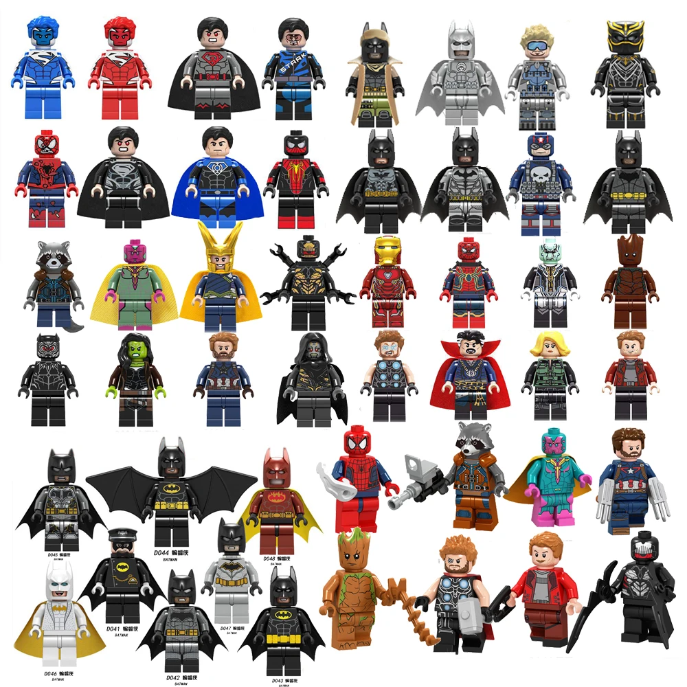 

Minecrafted Single Sale Legoinglys Batman Spider Iron Man Super Heroes Building Blocks Toys
