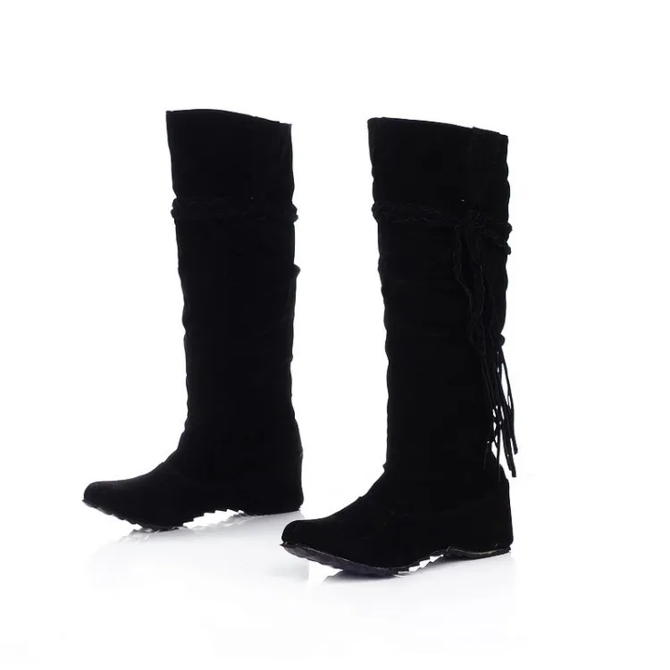 Зимние высокие женские сапоги, femininas, ботильоны botas masculina zapatos botines mujer chaussure femme обувь 002 - Цвет: Черный