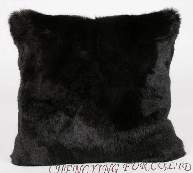 Free Shipping CX-D-39B/Z Soft Classic Genuine Rabbit Fur Cushion 2