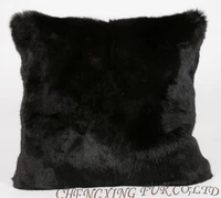 Free Shipping CX-D-39B/Z Soft Classic Genuine Rabbit Fur Cushion 2