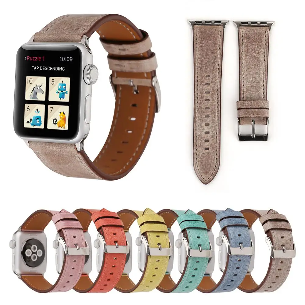 

Bracelet Belt Genuine Leather Band for Apple Watch 42MM 38MM 44MM 40MM Replacement Strap for Smart iWatch 3 2 1 Wristband
