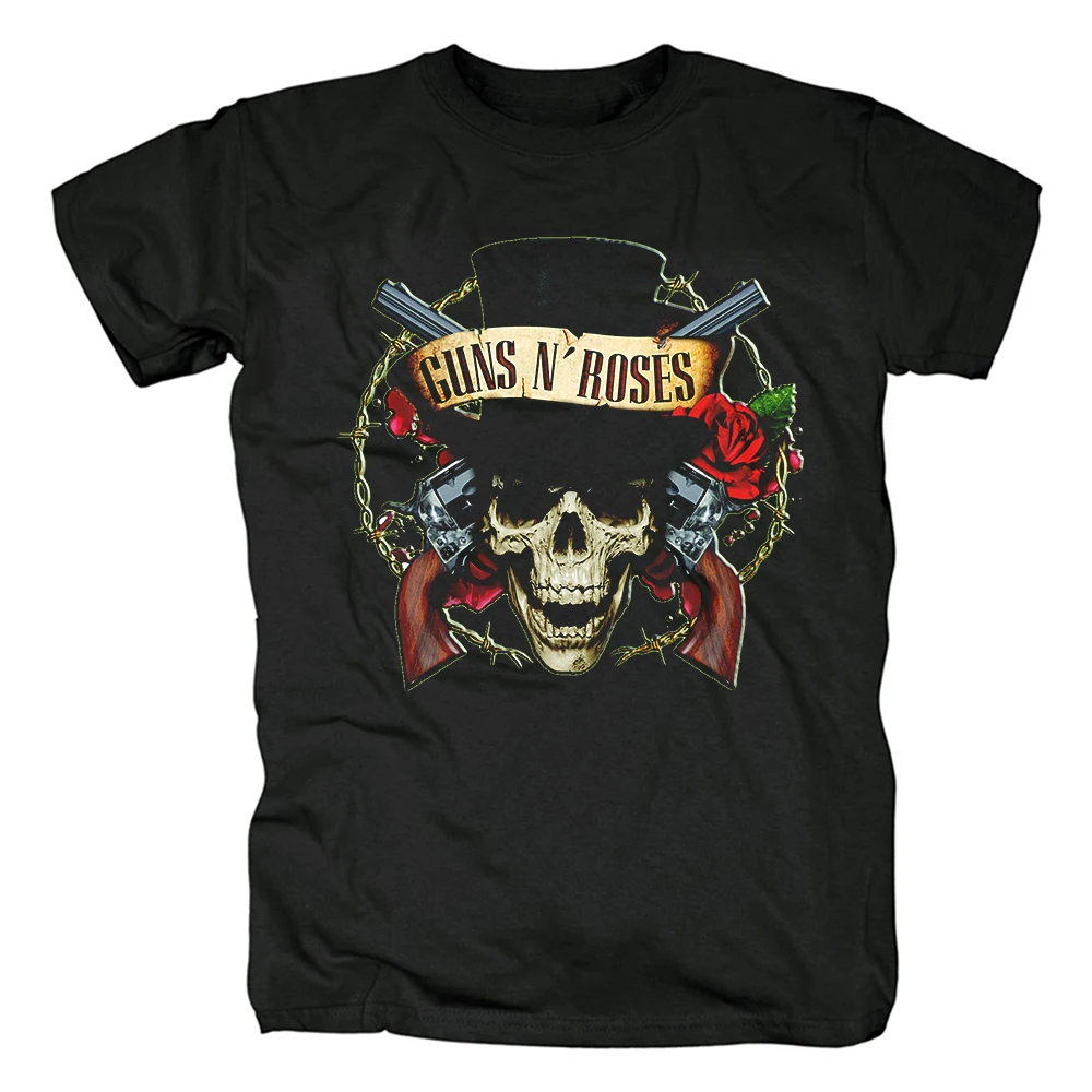 Новинка хлопковая черная футболка кровоhoof Guns N' Roses Hard Rock band Азиатский