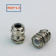 1 шт. M25* 1.5 кабельный ввод разъем IP68 Никель латунь металл Водонепроницаемый соединение для 10-14 мм кабель