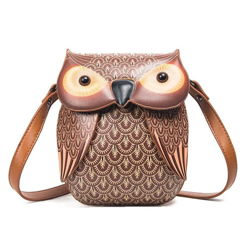 Us 14 66 49 Off Women Owl Fox Handbags For Female Pu Leather S Cartoon Cute Animal Clutch Mini Bags Las Cross Body Messenger In