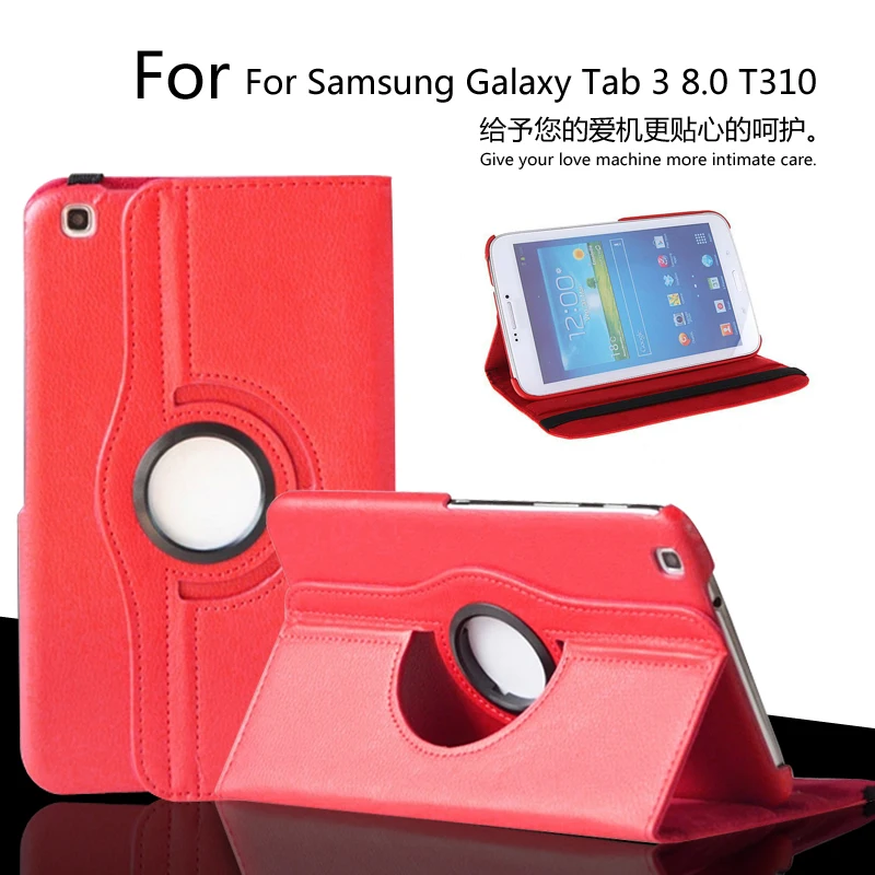 

360 Degree Rotating PU Leather Case Cover For Samsung Galaxy Tab 3 8" 8 inch 8.0 T310 T311 T315 Tablet