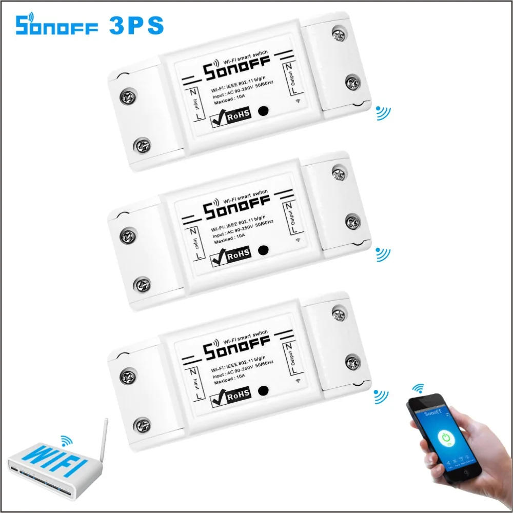 

3pcs Sonoff Smart Remote Control Wireless Switch Universal Module Timer Wifi Switch Smart Home Controller Via IOS Android