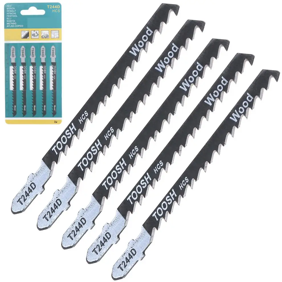 

5pcs/set T244D 100mm New High-carbon Steel Reciprocating Saw Blades Straight Cutting Jig Saw for Woodworking Plastic PVC