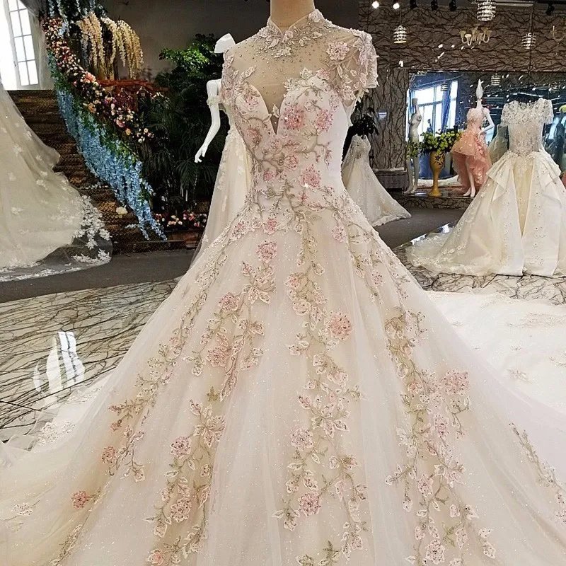 Роскошные вечерние платья с кружевными цветами 2020 vestido de festa vestidos fiesta largos elegantes gala