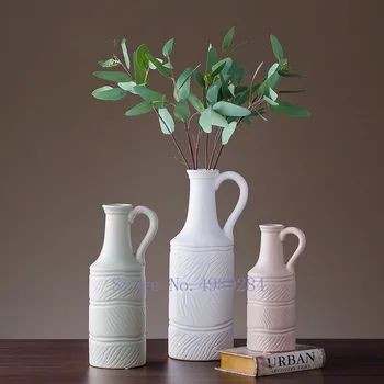 

modern Nordic Ceramic vase Teapot vase handle Decorative ornaments Home living room Flower arrangement Creative vase