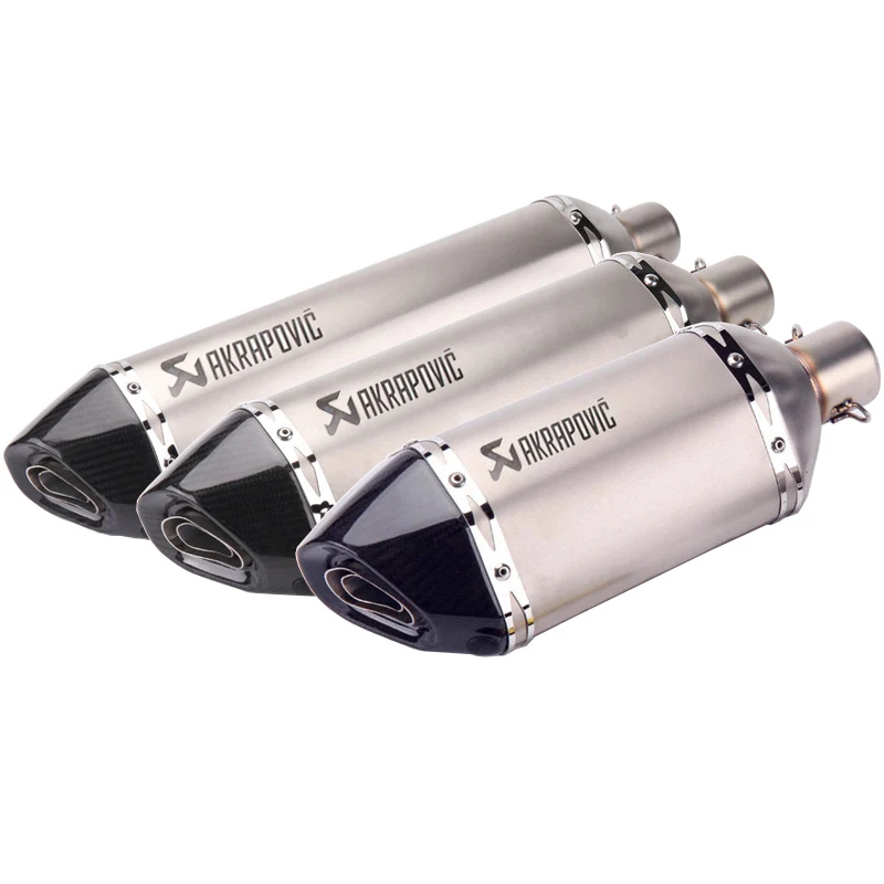 

Motorcycle Exhaust Muffler Carbon Fiber Tip ID:51mm L:570mm 470mm 370mm Motorbike Muffler Exhaust Damper Escape with DB Killer