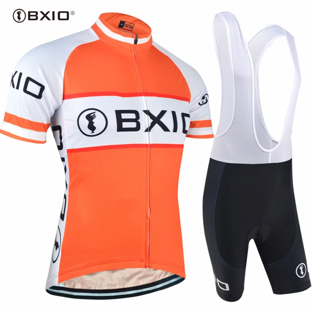 Bxio Orange Cycling Set Bike Clothing Sets Cool Short Sleeve Mountain