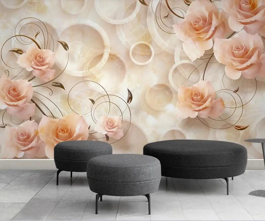 Customized 3D mural wallpaper modern living room 3D marble relief TV background wall decoration painting