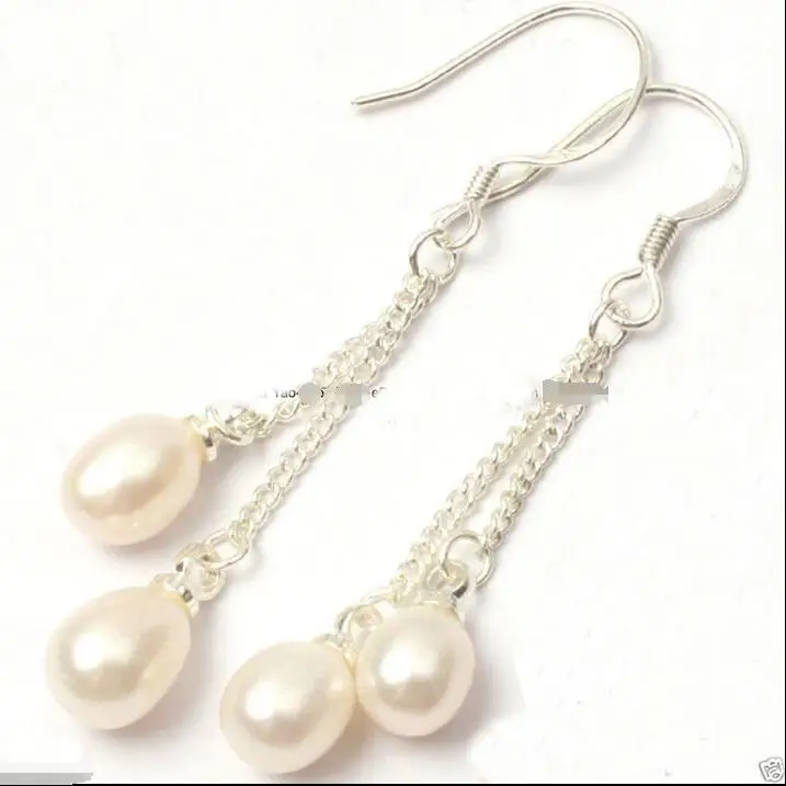 

Wholesale price 16new ^^^^Beautiful 5-6mm Freshwater white Pearl Beads Silver Hook Fashion Earrings -Bride jewelry free shipping