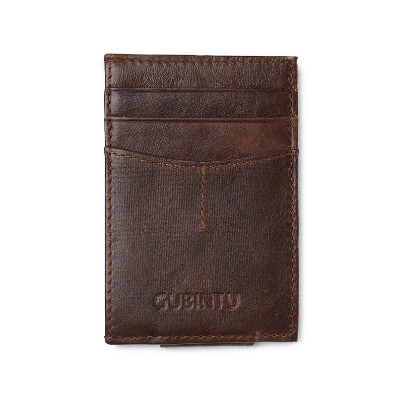 GUBINTU первый слой кожаный бумажник унисекс винтажный держатель для карт мини карман для монет кошелек тонкий коровьей карты посылка клатч кошельки