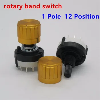 

10pcs RS26 1 Pole Position 12 Selectable Band Rotary Channel Selector Switch Single Deck Rotary Switch Band Selector+10pcs knob