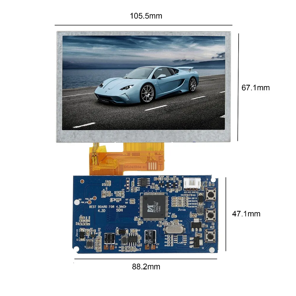 4," 480x272 на тонкопленочных транзисторах на тонкоплёночных транзисторах ЖК-дисплей Дисплей RGB ЖК-дисплей Дисплей модуль комплект монитор 2 канала видео вход Промышленный контроль налог-контрольный прибор