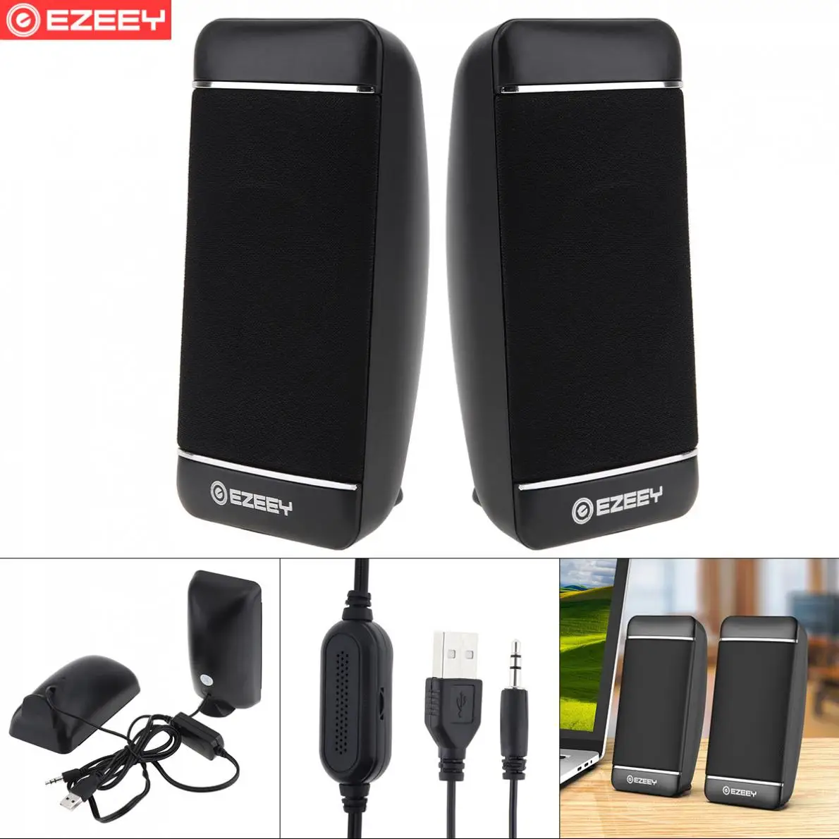 EZEEY S4 мини USB 5V сабвуфер Динамик с 3,5 мм аудио разъем и объем Управление для ноутбука телефон
