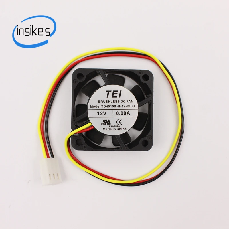 TEI TD4010X-H-12-BPLL бесшумный охлаждающий вентилятор DC 12V 0.09A 1,08 W 6500 об/мин 4010 4 см 40*40*10 мм 3 провода Скорость измерения вентилятор