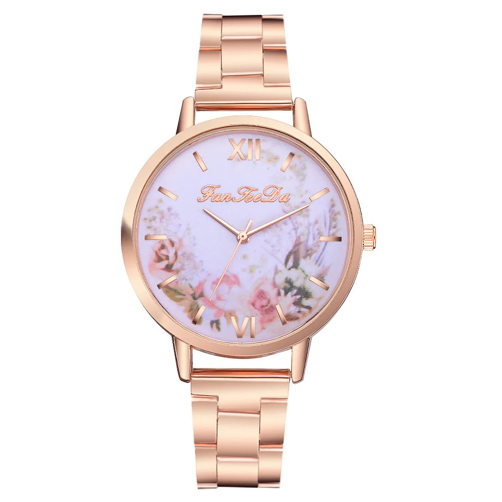 

New Arrival Stainless Steel Women Watches Flowers Fashion Luxury Watch Dial Business Wristwatch Female Quartz Gift Clock 999
