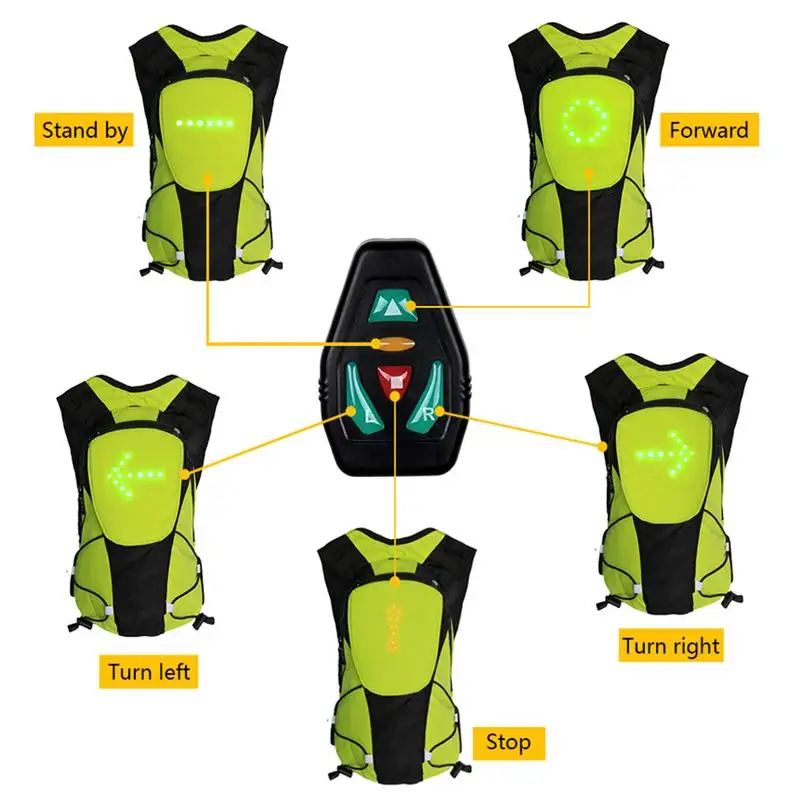 Top 2018 Brand New Wireless Remote Control Warning LED Light Turn Signal Light Backpack Safety Bicycle Warning Guiding Riding Bag 3