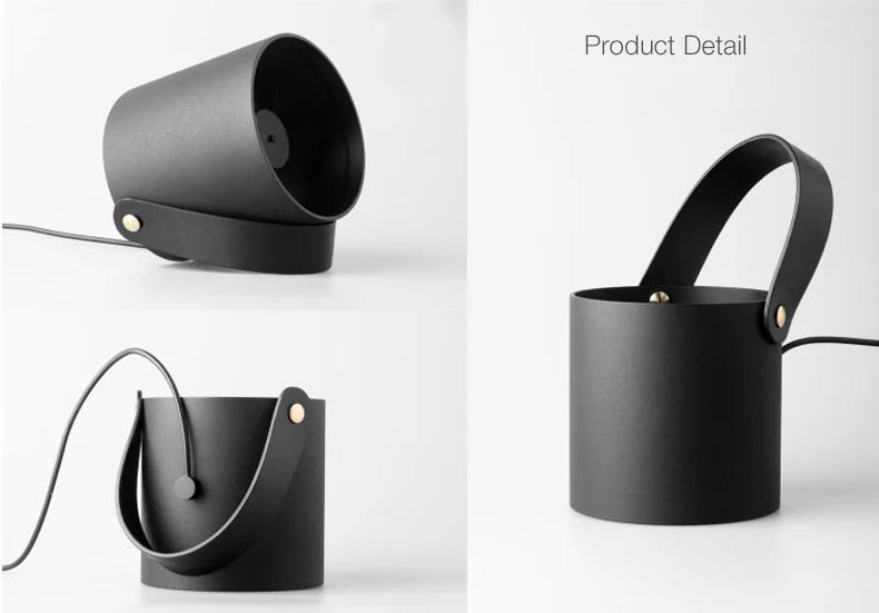 Creative Bucket Design Dual Motors Electronic Portable USB Charging 3 Adjustable Wind Mode Ultra Silent Table Fan