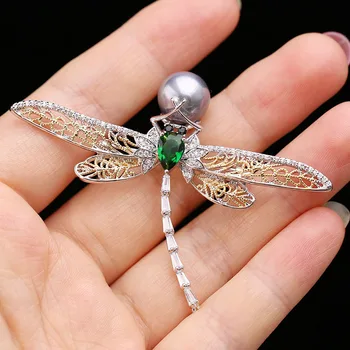

Pretty Crystal Cubic Zirconia Dragonfly Brooch Broach Pin Pendant Women Jewelry Accessories HR04047