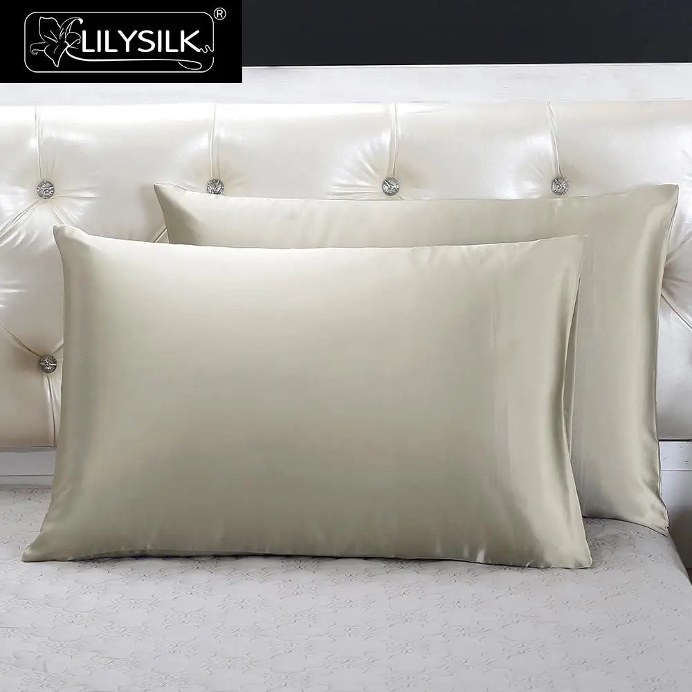 Lilysilk Наволочка шелковая натуральный шелк Mulberry 25 Momme 40x60см, 50x70см - Цвет: Light Grey