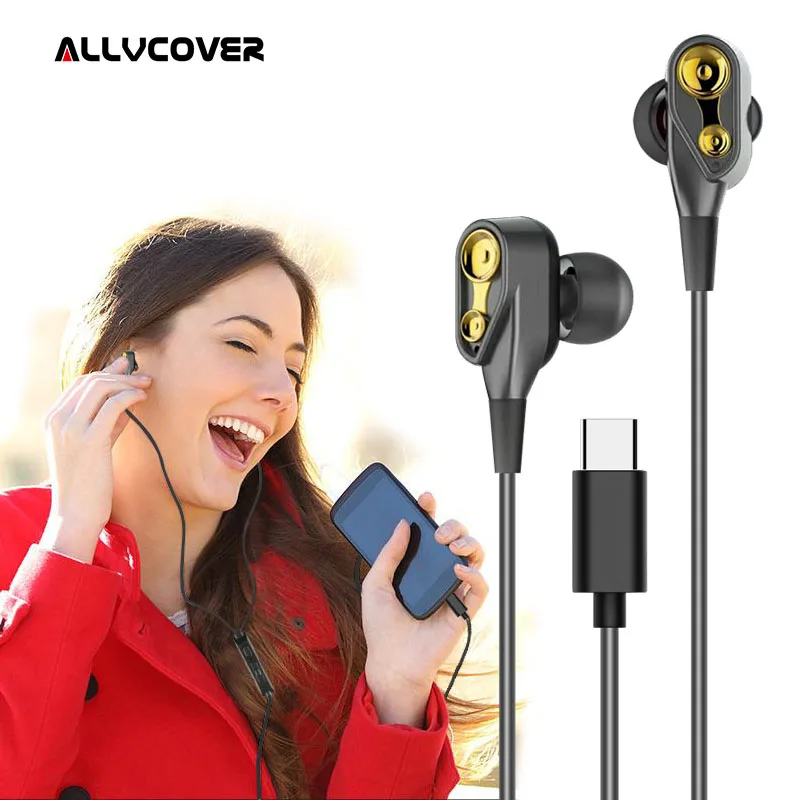 Allvcover Universal Type C Earphone Digital Hifi Wired Control Lossless