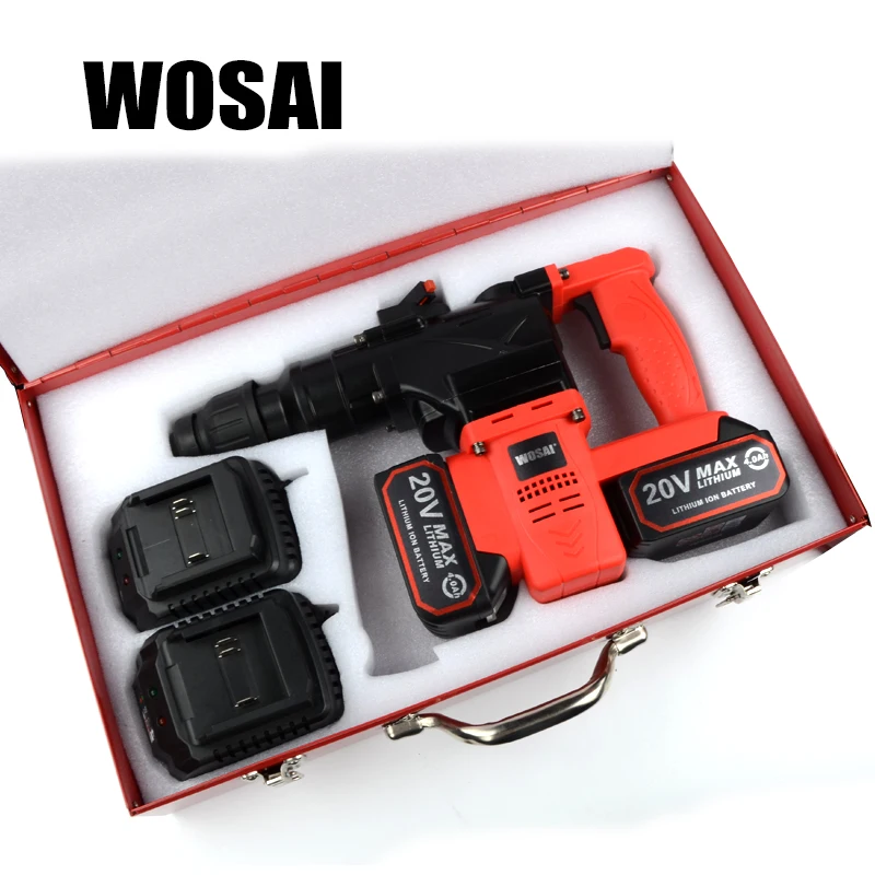 WOSAI 40V Lithium Battery Rotary Hammer Heavy Duty Cordless Impact Drill Power Tool Cordless Hammer Electric Drill WOSAI 40V Lithium Battery Rotary Hammer Heavy Duty Cordless Impact Drill Power Tool Cordless Hammer Electric Drill