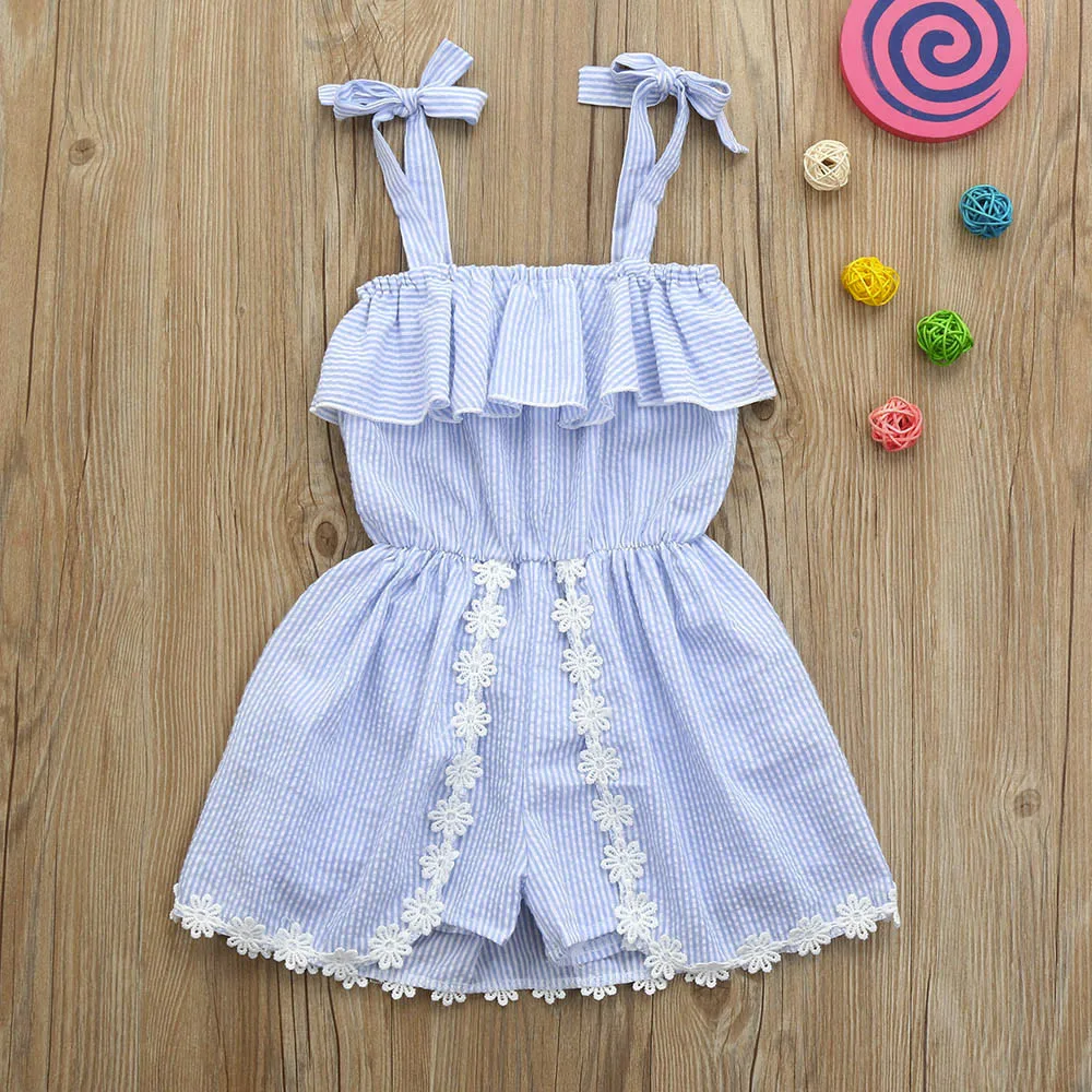 

Summer Baby Girls Kids Striped Strap Clothes Infant Jumpsuit Romper Outfits Kids Dresses For Girls Dropshipping Mar22