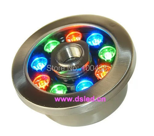 

CE,IP68,Stainless steel,high power 9W RGB LED fountain light,RGB underwater LED light,DS-10-36 9X1W,12V DC,RGB color change,