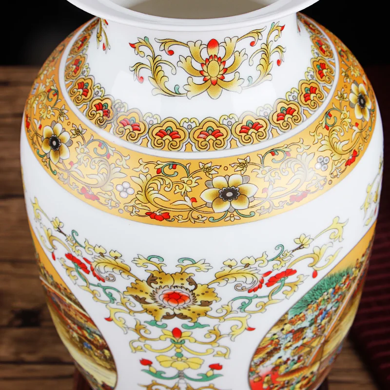 Керамическая ваза под старину Цзиндэчжэнь китайские фарфоровые вазы|chinese vase|golden