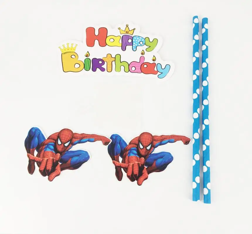 1 шт. Человек-паук пирожное для дня рождения торт Топпер тема торт флаг для детей день рождения выпечки украшения поставки