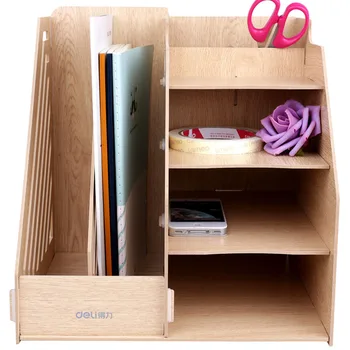 

1 Set Wood File Tray DIY Magazine A4 File Desktop Organizer Stationery Holder Office Supplies Stationery-original wood color