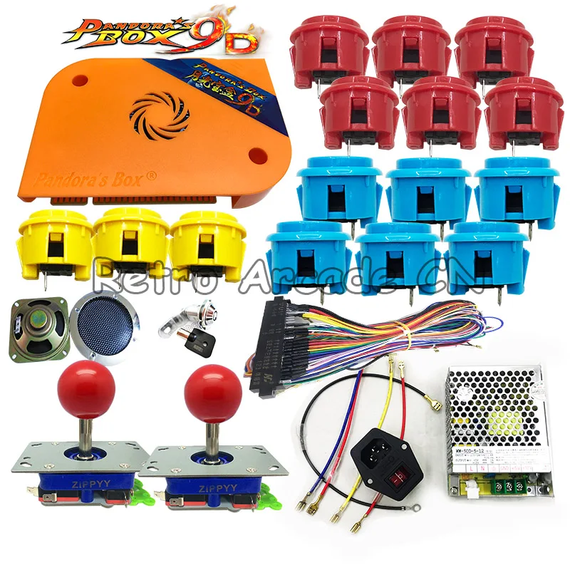 Pandora box 9D Jamma board 2222 in 1 with zippy joystick push button DIY Arcade kit For coin operated game machine Pandora's 9
