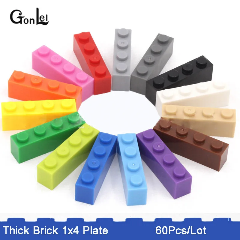 

60Pcs/lot Moc Brick 1 x 4 (3h)* 3010 DIY enlighten Block bricks Compatible with legoes Rebrickable Technic Series Parts 3010