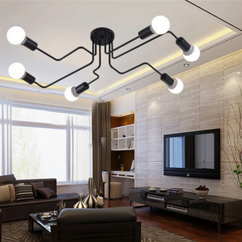 

E27 bulb Vintage Industrial Ceiling Chandelier Light Steampunk Pendant Lamp Mount Fixture for 4/6 lights