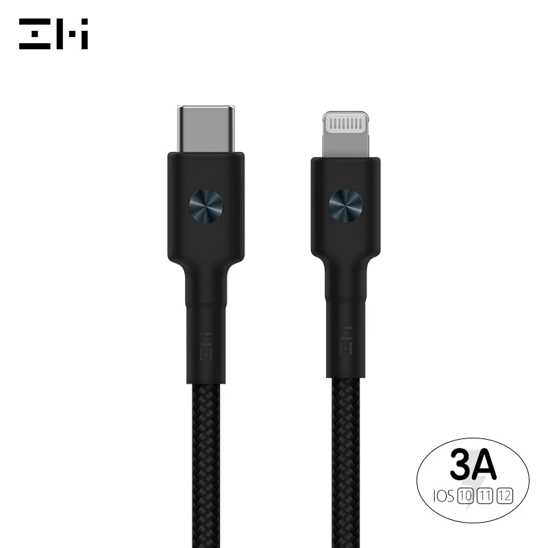 Meilleur ZMI 1m AL873 USB C à L Type C pour la foudre MFI certifié 3A 18W charge rapide PD pour iPhone + Ipad câble de charge de câble de données
