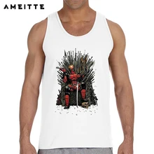 Мода Игра престолов Дэдпул майка мужская белая рубашка без рукавов с принтом Лето Фитнес мужской жилет топы майка