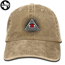 SAMCUSTOM сверкающие глаза Иллюминаты 3D Творческая личность Промытые джинсовые шапки осень лето для мужчин женщин гольф солнцезащитный козырек хоккейные шапки