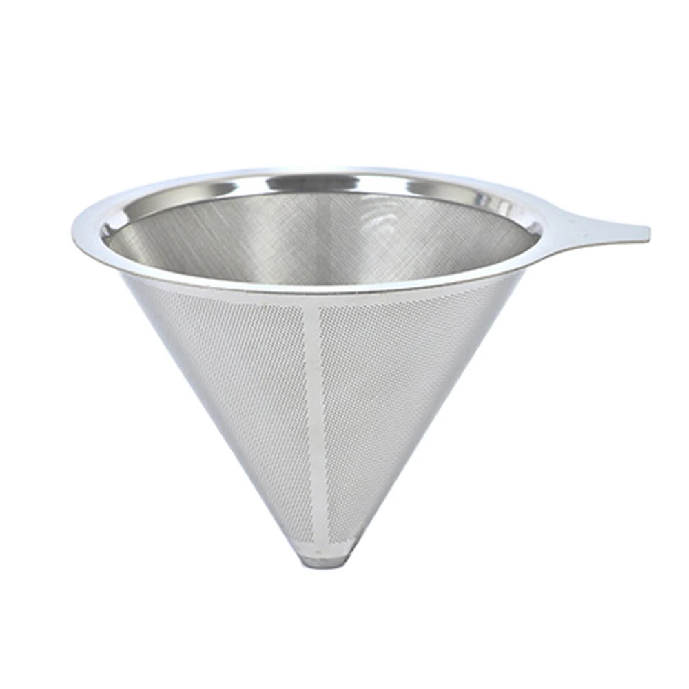 

Stainless Steel Paperless Pour Over Coffee Dripper Slow Drip Coffee Filter Metal Cone -Single Serve Maker Removable Cup Stand