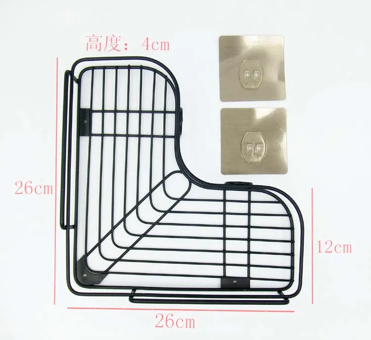 Ванная комната Дырокол угловая полка железная стойка для хранения кухонная приправа стеллаж для хранения настенная полка WF4011932