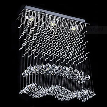

Free Shipping Modern k9 Crystal Ceiling Light 3 Lamp with Warm Yellow Light Source