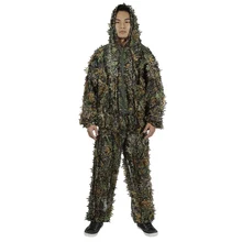 Полиэстер Открытый CS лесной Снайпер Ghillie костюм комплект военный 3D Bionic лист камуфляж джунгли Охота птичий костюм набор