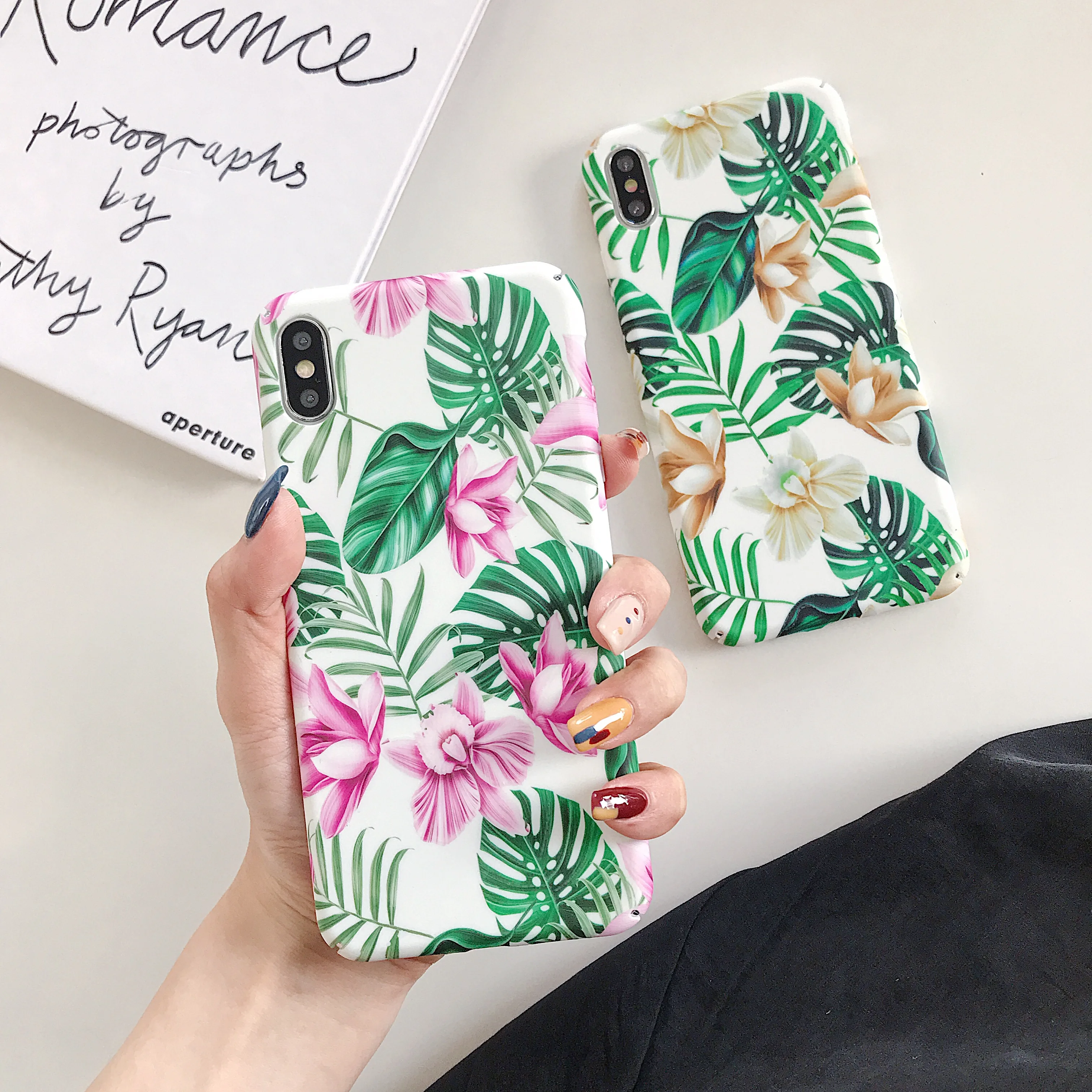 KISSCASE Flower Leaves Cases For Samsung Galaxy S8 Plus S9 S10 S7 Edge M20 Hard PC Relief J3 J5 J7 2017 |