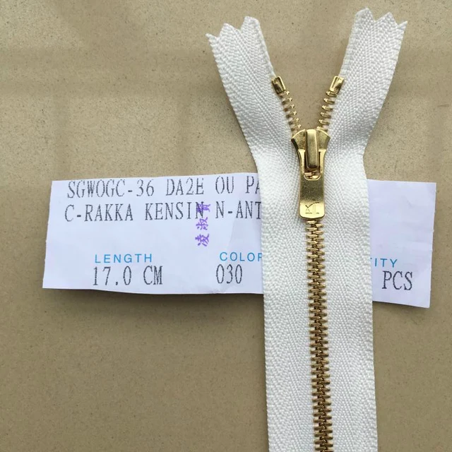 YKK high end luxury brand EXCELLA gold and copper gold polished corn