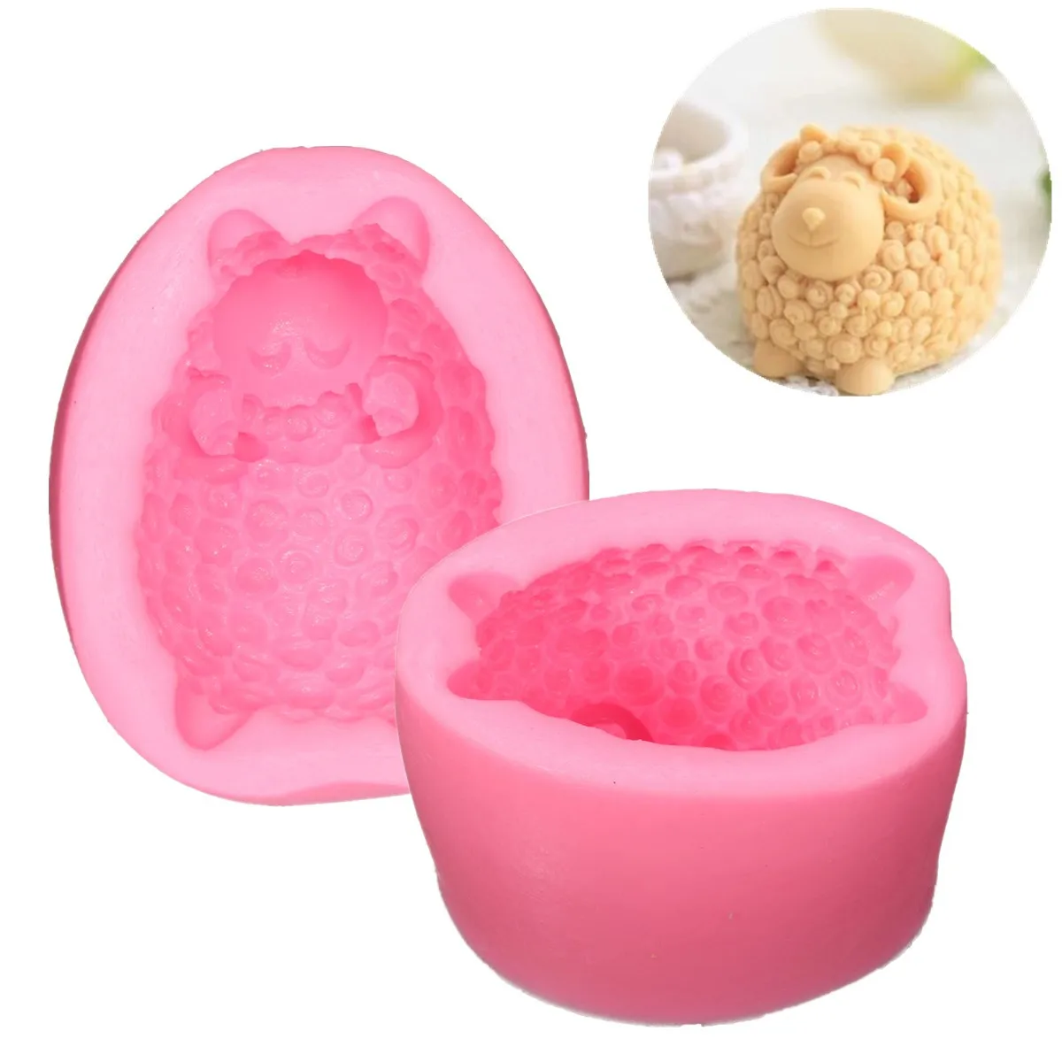 

Hot Silicone 3D Sheep Chocolate Cake Cookie Soap Molds Mould DIY Making Tools